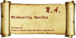 Miskovity Apolka névjegykártya